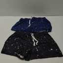 2 Pack Pajama Shorts for Women Cotton Sleep Shorts Casual Lounge Pants Drawstring Pj Bottoms (Medium, Black Star & Navy Star)