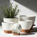 7/6.5/6/5.5/5 Inch Self Watering Pots, Plastic Flower Pots with Multi Mesh Drainage Holes and Deep Reservoir for Indoor Outdoor Garden Plants and Flowers (White, 5/5.5/6/6.5/7)