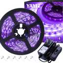 20ft LED Black Light Strip Kit,360 Units,12V Flexible Blacklight Fixtures, 6m LED Ribbon for Indoor Home Bedroom Decoration Fluorescent Dance Party,Non-Waterproof
