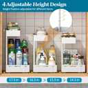 REALINN 2 Pack Expandable Under Sink Organizers and Storage, 2 Tier Under Cabinet Organizer, Heights Adjustable Pull Out Rack for Kitchen Bathroom Laundry, White