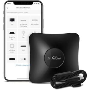 Broadlink RM4 pro Smart IR/RF Remote Control Hub with Sensor Cable(2.4GHz Wi-Fi Only)-WiFi IR/RF Blaster for Home Automation, TV, Curtain, Shades Remote, Works with Alexa, Google Assistant, IFTTT