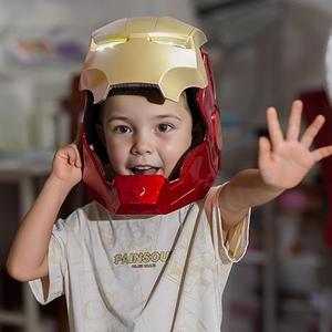 Open/Close Wearable Helmet with Eyes Glowing for Kids and Teens Mask Costume and Role-Play Dress Up, Ideal for Birthdays, Christmas, Halloween(Child Size)