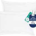 Royale Linens Pillow Shams 2 Pack King Size 20x36 Inch - Brushed 1800 Microfiber - Bed Pillow Shams, Wrinkle Resistant Super Soft and Cozy - Back Overlap Closure - Oxford Pillowcase (King, White)