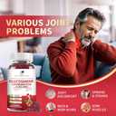 2 Pack Glucosamine Chondroitin Gummies, Glucosamine 1000mg, Chondroitin 750mg with MSM, Turmeric, Quercetin, Vitamin E, Calcium - Joint Health Support Supplement for Men & Women, Raspberry