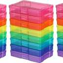 novelinks Transparent 4" x 6" Photo Storage Boxes - Photo Organizer Cases Photo Keeper Picture Storage Containers Box for Photos - 24 PACK (Multi-colored)