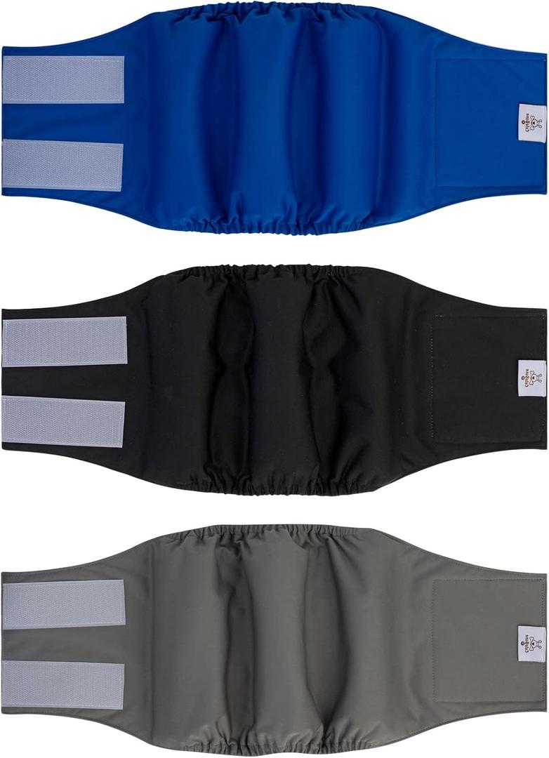 CuteBone Dog Diapers Male Washable Belly Band for Male Dogs Wraps 3pcs a Pack DM41M (M(14"-17"))