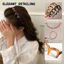 3 x Reversible Korean Headbands with Teeth, 2PCS(Amber+Black) | High Cranium Headbands for Women, New U Shape Fashion Zigzag Tooth Hair Comb Headband for Women Gifts for Teen Girls