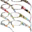 Gaoye 1.5 Readers for Women, Blue Light Blocking Reading Glasses, Stylish Reading Glasses for Women in 4 Patterns, Flowers