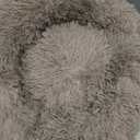 Amazon Basics Washable Donut Pet Bolster Faux Fur Bed with Removable Cover, Anti-Slip Bottom for Dog, Beige, 23" x 23"