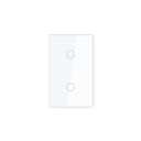 Smart Light Switch 118X72X34MM,Need Neutral Wire,2.4GHz WiFi,FCC Certified Smart Switch APP Control Work with Tuya and Alexa,Glass Panel,White 2 Gang