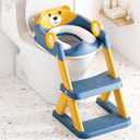 Rabb 1st Potty Training Seat, Toddler Toilet Seat for Kids Boys Girls, 2 in1 Potty Training Toilet with Step Stool, 6 Adjustable Height, Splash Guard, Stable Triangular Anti-Slip Design