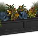 Mayne Fairfield 4ft Window Box, Self Watering Flower Box with Double Wall Design, All Season Fade Resistant Outdoor Window Planter With Steel Mounting Bracket, Black