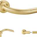 Brass Disc Curtain Rods, 84-144 Inches Window Curtain Rod,Adjustable Room Darkening Curtain Rod with Aluminum Finials and Brackets,Wrap Around Design