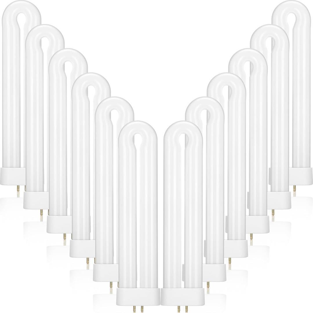 12 Pcs Bug Zapper Light Bulb Replacement for 15W Insect Attracting Lamp with 4-pin Base, U Shaped Twin Tube Bulb, Bug Zapper Replacement Bulbs for Indoor Outdoor Mosquito Zapper