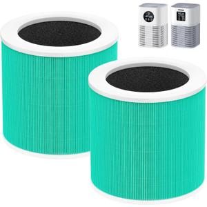 2 Pack A1 Replacement Filter Compatible with VEWIOR Air Purifier A1, HQSC-50, HQKJ-80, AMEIFU AP01W, KOIOS HQKJ-50, Tailulu PUR0003/HQZZ-60, 3-in-1 H13 True HEPA Air Cleaner Filter for Home