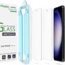 amFilm Auto-Alignment OneTouch for Samsung Galaxy S23 6.1" Screen Protector + Camera Lens Protector, Tempered Glass, 30 Seconds Installation, Bubble Free, Case Friendly, Anti-Scratch [2+2 Pack]