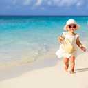 2 x Baby Sun Hat Toddler Summer Hats UPF 50+ Baby Bucket Hat Protective Bucket hat Kids Beach Hats for Baby Boy Girl (White, S)