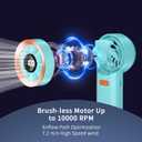 boraynarce Portable Handheld Turbo Fan, High Speed(1-100) Adjustable Desktop Mini, 4000mAh Battery Rechargeable with Digital Display,Personal for Travel/Camping/Outdoor/Home/Office. (Cyan)