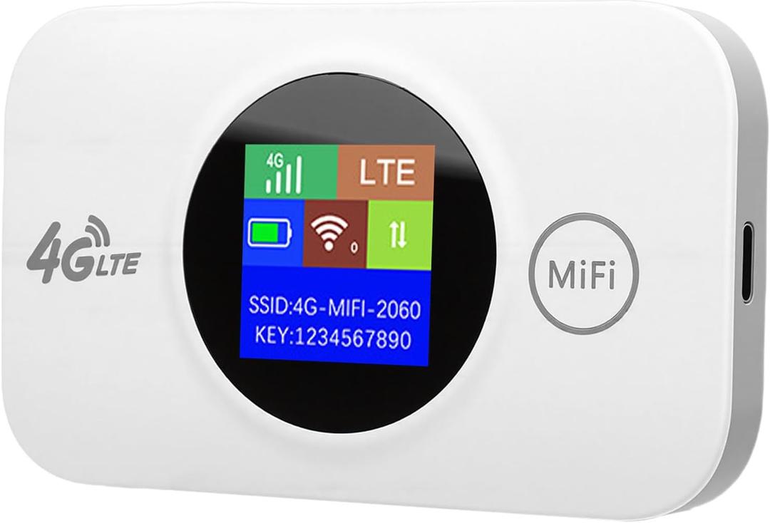 4G LTE Mobile Router, 300Mbps High Speed Portable Hotspot Devices with SIM Card Slot and 3000mAh Battery Plug and Play Setup for Travel Camping Outdoor Business