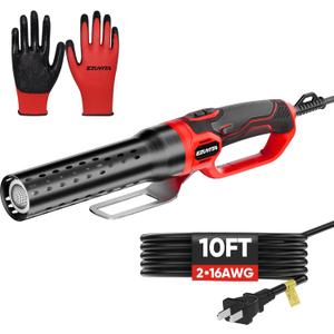 1500W Electric Charcoal Starter with 10ft Cable, 60S Rises to 1100 Fire Lighter with Air Blower for Grill, BBQ, Wood Burning Fireplaces, Chemical Free Heated fire starter with Gloves Included