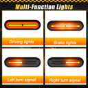 Lewtemi 2 Pcs 5'' Motorcycle LED 2 Color Tail Light 12V-80V Universal Scooter Brake Safety Tail Light with Amber Turn Signals, Waterproof, for Dirt Bike Atv Bike Truck Trailer Golf Cart