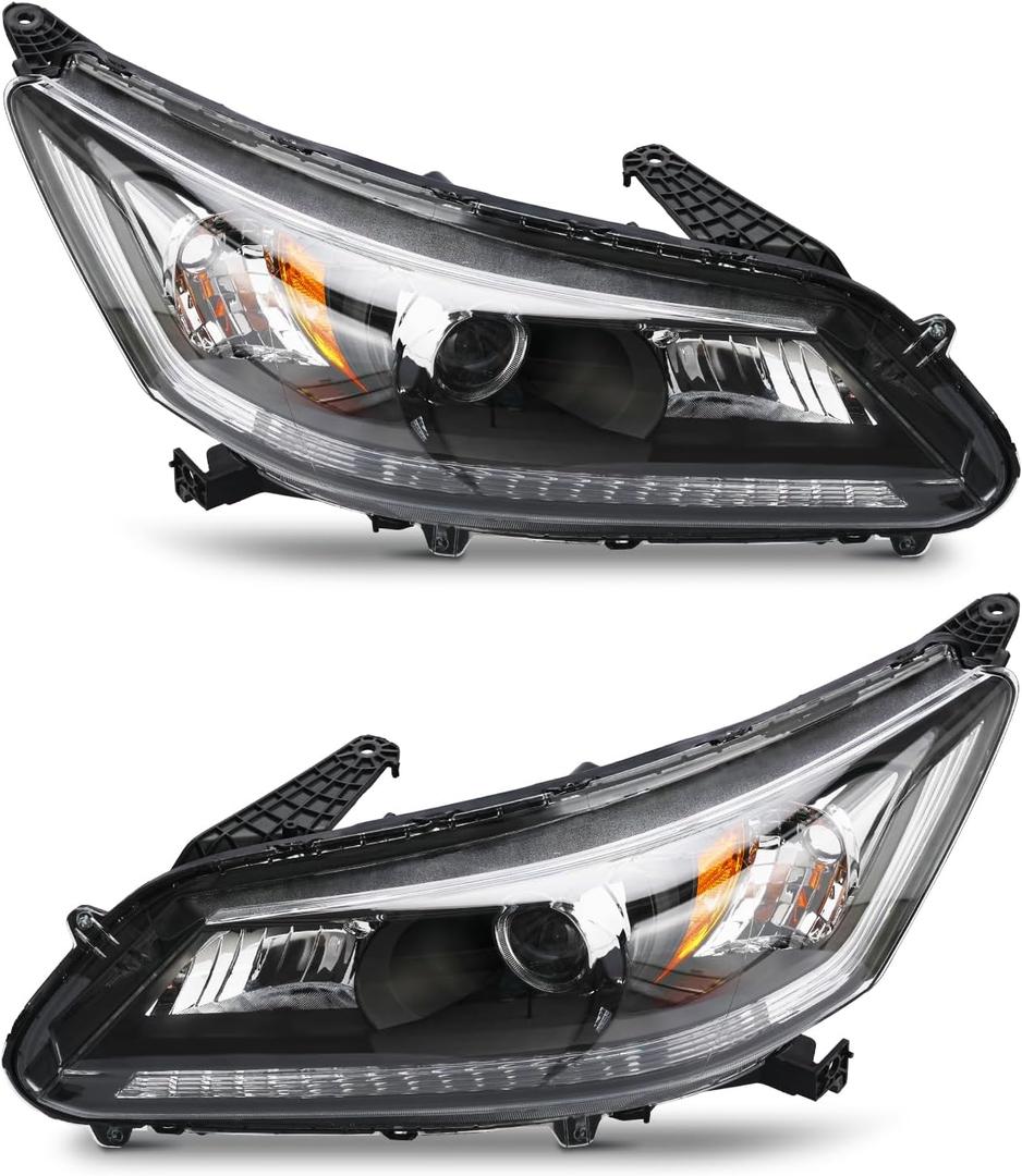 Headlights Assembly LH+RH Replacement for Honda Accord 2013-2015