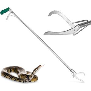 IC ICLOVER Professional 52 Inch Upgrade Heavy Duty Extra Long Snake Tongs Reptile Grabber Rattle Snake Catcher Wide Jaw Handling Tool with Non-Slip Grip Handle