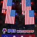 4th of July Decorations, Solar American Flag Lights Outdoor with 8 Modes, 18.8FT 25 USA Flags & 50 Red White and Blue LEDs Patriotic String Lights Waterproof for Independence Day 250th Anniversary