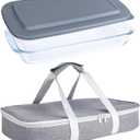 Vitrignis 9x13 Glass Baking Dish With Lid - 3qt Glass Casserole With Carrier Insulated Bag For Hot Or Cold Food - Large Casserole Dish For Oven Potluck Party Picnic Cookouts