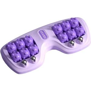 Foot Massager Roller for Plantar Fasciitis Relief, Dual Foot Acupressure Therapy for Pain Relief, Stress Relief and Improved Circulation, Portable Reflexology Tool for Home and Office Use (Purple)
