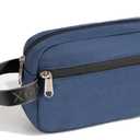 2 x XQXA Toiletry Bag for Men, Hanging Dopp Kit Water Resistant Travel makeup Bag for women, Mens Travel Bag Shaving Bag for Toiletries Accessories (01-Navy Blue)