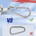 Loretoy 2 Pack Aluminum Alloy Flag Pole Rings, 360 Degree Rotating Flagpole Flag Mounting Rings Spinning Flag Pole Kit with Carabiner for 0.75-1.00 Inch Diameter Flagpole ( 1 inch, Silver)