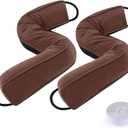 Sunolga 2 Packs 34 Inches 2.1LBs Weighted Door Draft Stopper Filled with Glass Beads & Cotton, Removable Machine Washable Sound Proof Under Door Draft Blocker with Anti-Abrasion Bottom for Door, Brown