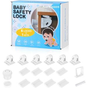 Magnetic Cabinet Locks for Child Safety, Drawer Locks Baby Proofing, Magnetic Door Safety Locks for Cabinets and Drawers, Easy Installation No Tools Required (6)