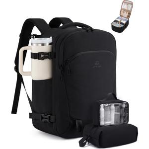 LOVEVOOK 40L Travel Backpack for Women, Airline Approved Carry On Backpack with 2 Packing Cubes, Waterproof Personal Item Bag Fits 17" Laptop, TSA Traveling Essentials Weekender Overnight Backpack
