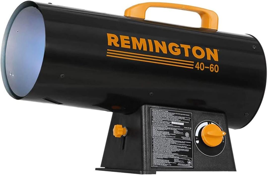 Remington LP Forced Air Heater, Portable 60,000 BTU Space Heater for up to 1500 Square Feet - Liquid Propane Gas Powered, Tank Not Included