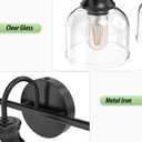 3 Lights Bathroom Vanity Light Fixtures, Matte Black Traditional Classic Vanity Light with Clear Glass, Bathroom Lighting Fixtures Over Mirror
