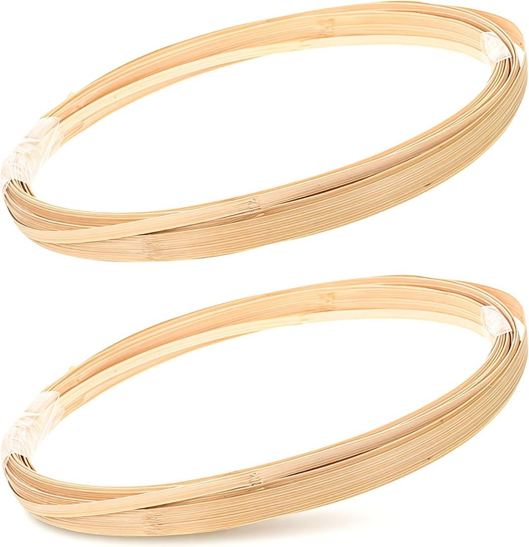 KALLORY 2pcs Rattan Basket Weaving Material Wicker Repair Kit Wide Strips Flat Coil Home Reeds Hand Decor Furniture DIY Reeds Supplies Mayo