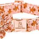 Lionheart Glory Christmas Deer Dog Collar - Red Adjustable Soft Collar with Flower for Small Dogs - Fall Pet Gift for Girl or Boy (X-Small (Pack of 1)