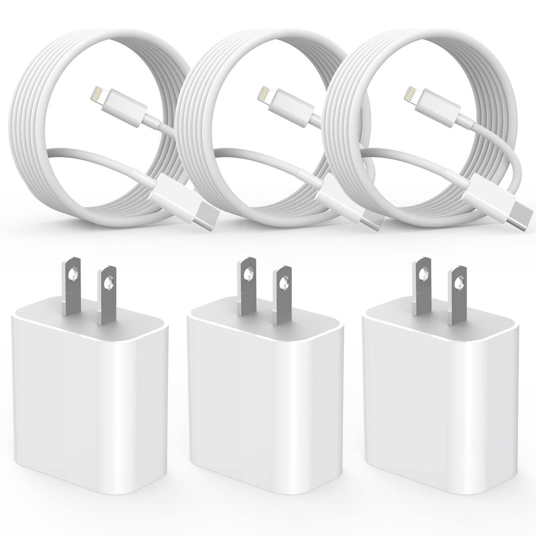 Fast Charger iPhone, iPhone Charge Cable,3Pack iPhone Charger Fast Charging 6Foot Phone Charging USB C Charge Adapter 6FT Type C to Lightning Cable for iPhone 14 Pro Max/14 Plus/13/12 Mini/11/10/XS/SE