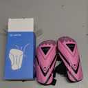 Shin Guards Soccer Kids Youth, CE Certified Airsfish Shin Guard Protection Gear for 2-18 Years Old Boys Girls Teenagers High Impact Resistant Breathable Comfortable 1 Pair 4 Sizes (X-Small, Pink)