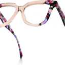 Zeelool Blue Light Blocking Glasses, Acetate Frame Glasses for Women with Clear Lens Anti Eyestrain & UV ZJGA269329 (Champagne)