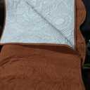 Vctops Boho Cotton Quilted Couch Cover Soft Embroidered Sofa Cover Non-Slip Dog Bed Cover Scalloped Sofa Slipcover Washable Furniture Protector Cover (Orange,36"x70")