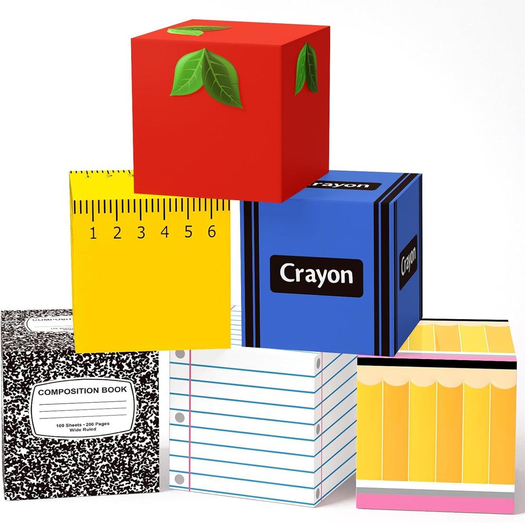 Tenceur 6 Pcs School Themed B Back to School Balloon Boxes, Classroom Decor