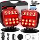 Wireless Trailer Lights Magnetic Upgraded 2.4GHz Transmission with Strobe Mode Reverse Lights Multifunction Towing Lights Kit for Trucks, Boat, RV, Vehicle, Caravan