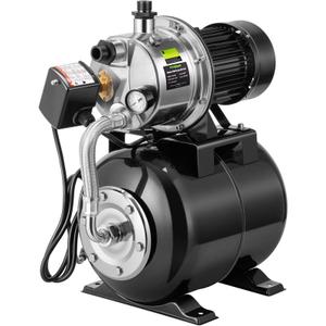 VIVOSUN 1.6 HP Shallow Well Pump with Pressure Tank, NSF Certified, 1320 GPH, Stainless Steel, Automatic Water Booster Jet Pump with Two Adapters for Home, Garden, Lawn