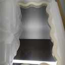 Dorlicecass White Wavy Mirror Solid Wood- Squiggly Mirror Vanity Modern Wall Decor for Bathroom, Bedroom, Living Room, Dining Room, Cloakroom, Entryway