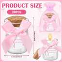 Threlaco 20 Pcs Bow Baby Shower Favors Party Candle Lavender Scented Glass Mason Jar Wax Candle Bulk for Guests Girl Boy Gender Reveal Party Gifts(Pink)