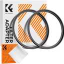 K&F Concept 43-49mm(2 Pcs) Step-Up Ring Adapter, 43mm to 49mm Step Up Filter Ring for 43mm Lens Install 49mm ND CPL UV Lens Filter