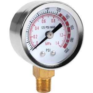 Performance Tool W10055 0-200 PSI Air Gauge for Air Tank Accessory